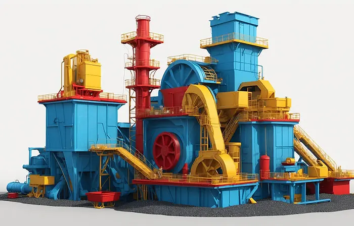 A Detailed 3d Model Illustration of a Modern Industrial Power Plant